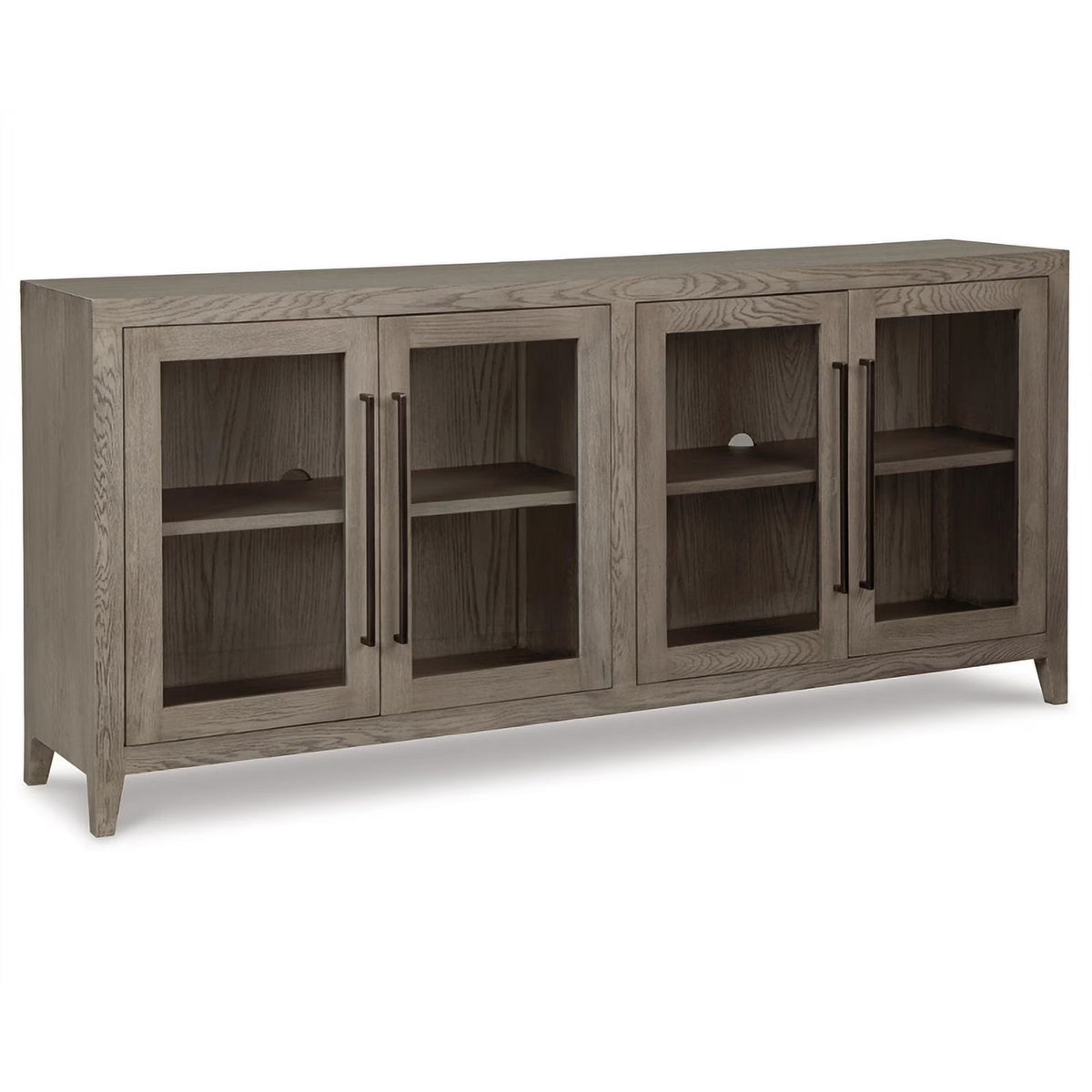 4-Door Wood Accent Cabinet in Antiqued Light Gray W95801