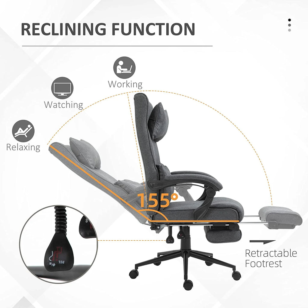 High Back Reclining Office Chair with Footrest and Headrest P183452