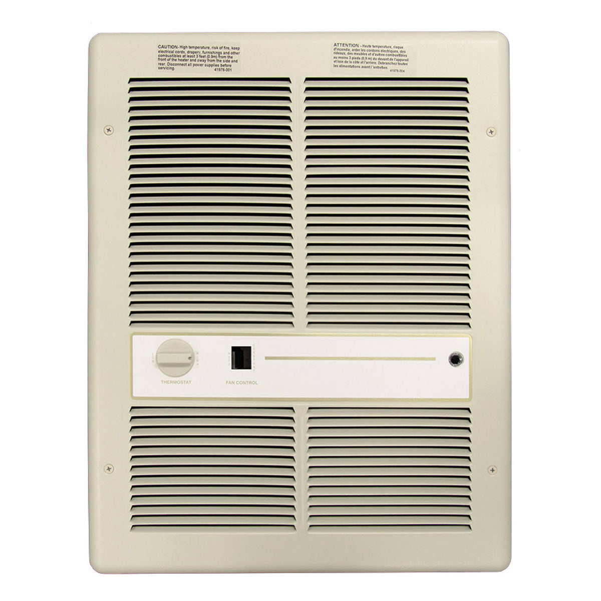 1000W 120V Fan Forced Wall Heater with Double Pole Thermostat Ivory O931