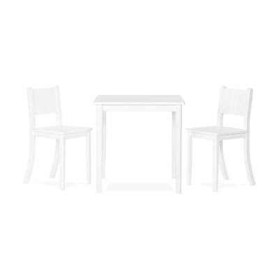 3 Piece Kids Play Table and Chair Set Matte White A40022
