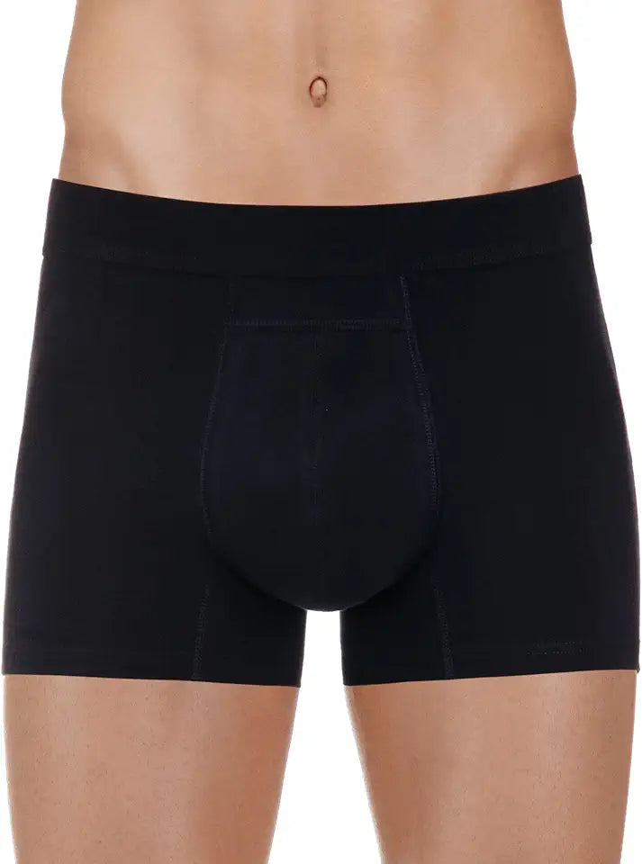 Washable Reusable Cotton Boxer Brief Underwear for Men Black Small X13010