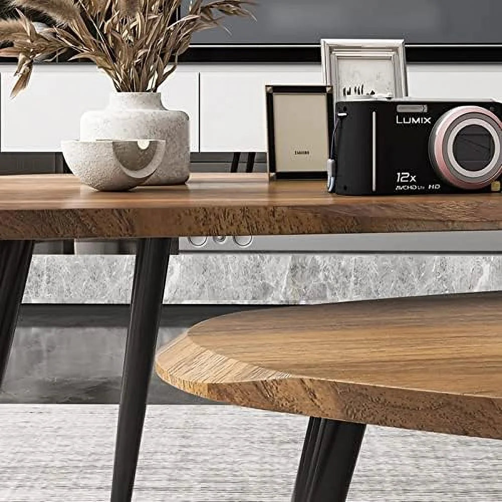 2 Sets of Wood Coffee Table and Side Table L42511