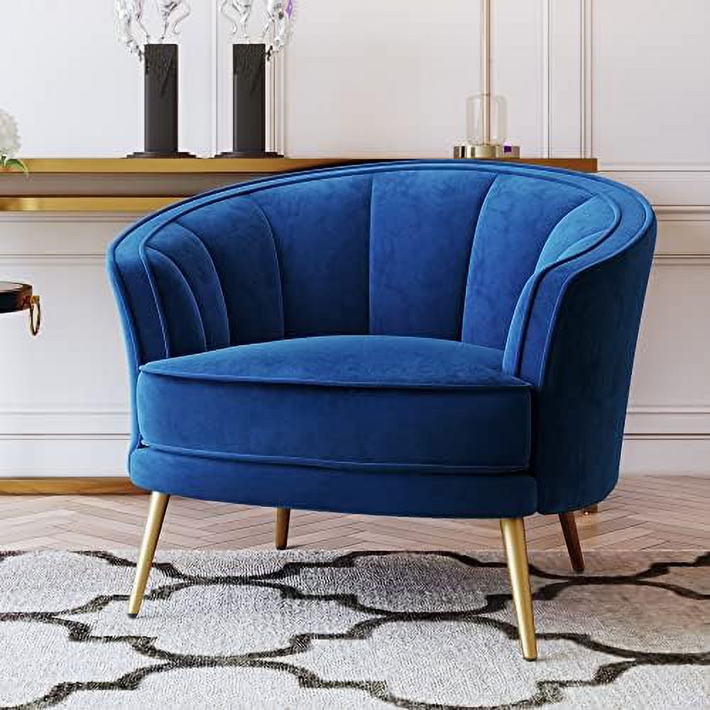 Modern Velvet Accent Barrel Chair E653002