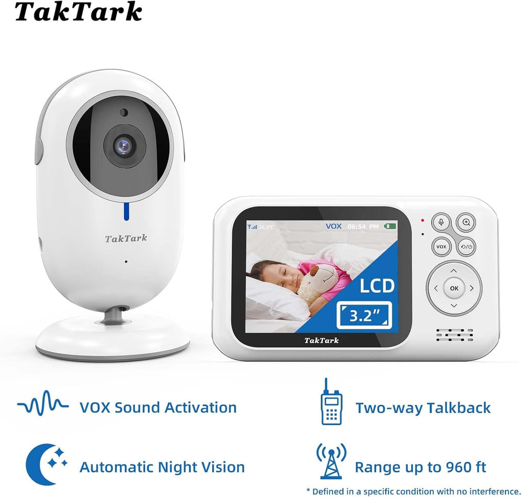Baby Monitor with Camera and Audio, Infrared Night Vision, Digital Zoom Y323277