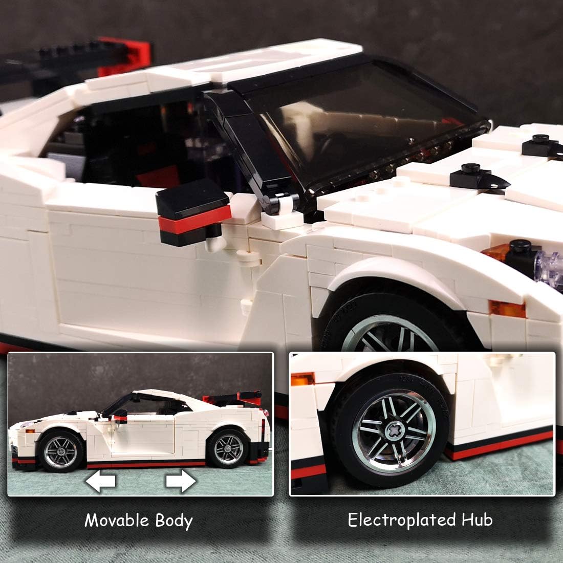 1:14 Scale MOC Building Blocks Race Car Model (1024 Pcs) Pack of 2 U443