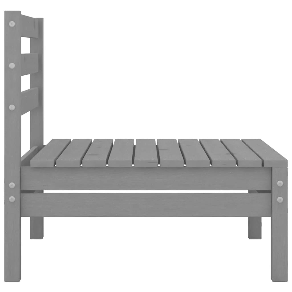 Gray Solid Wood Pine Patio Sofa L110
