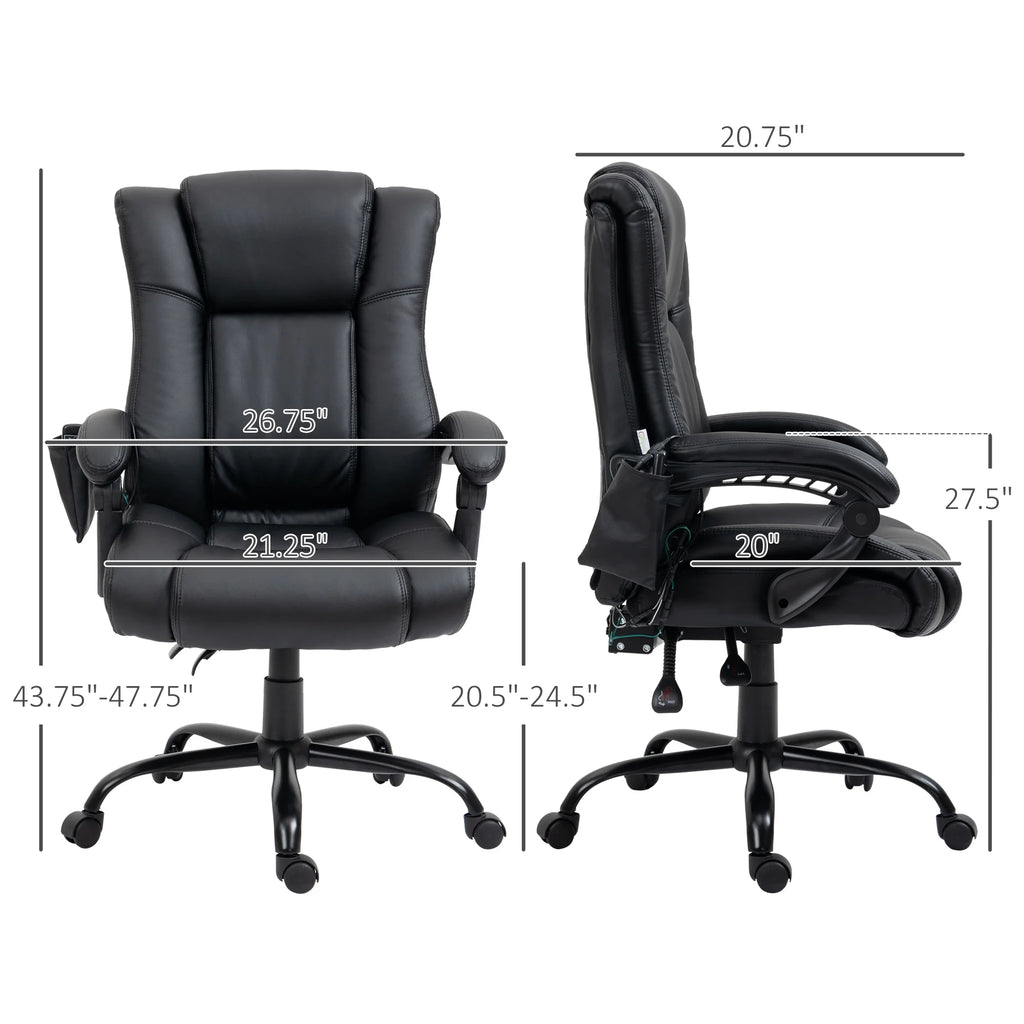 Black PU Leather Executive Office Chair with Vibration Massage B7979