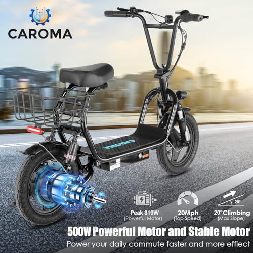 500W/800W/1200W Electric Scooter with Seat, 14" Fat Tire, Foldable R698