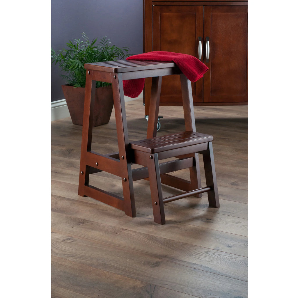 Walnut Finish Step Stool F4629