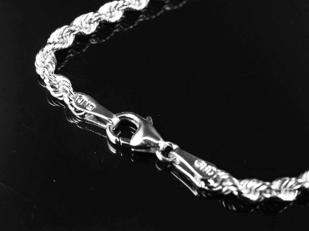 10K White Gold Hollow Rope Chain 2.5MM 18-28 Inches F787