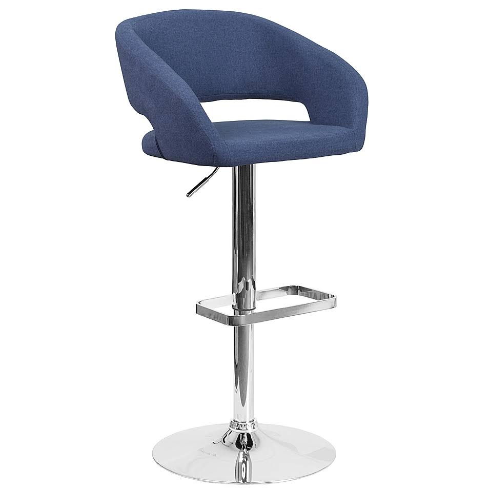 Blue Fabric Bar Stool W147