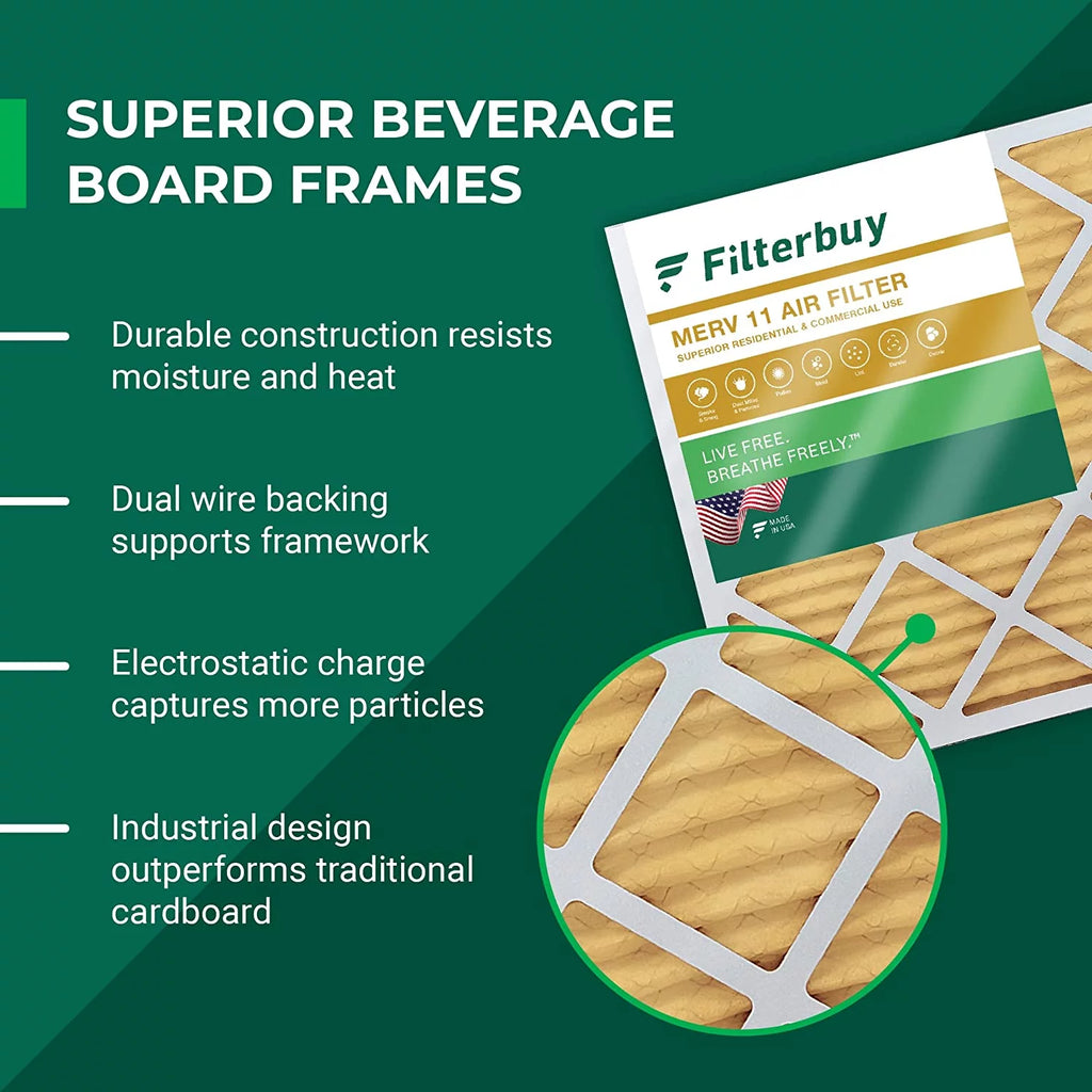 16x25x5 MERV 11 Pleated HVAC Air Filters I439561