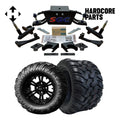 6” Heavy Duty Double A-Arm Suspension Lift Kit with 12" Black Wheels and 22"x11"-12" Mud-Terrain/All-Terrain Tires Q971