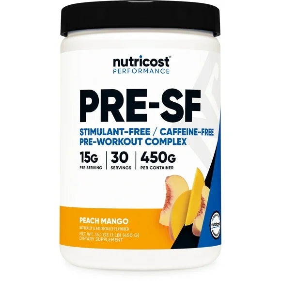 Stim-Free Pre-Workout Powder 30 Servings Peach Mango K144