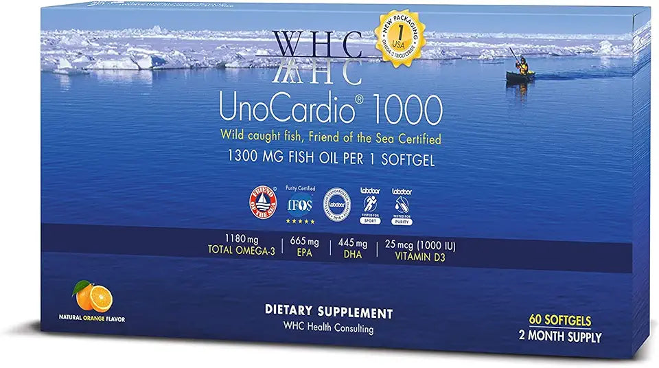 1300 mg Omega-3 Fish Oil 60 Softgels I364