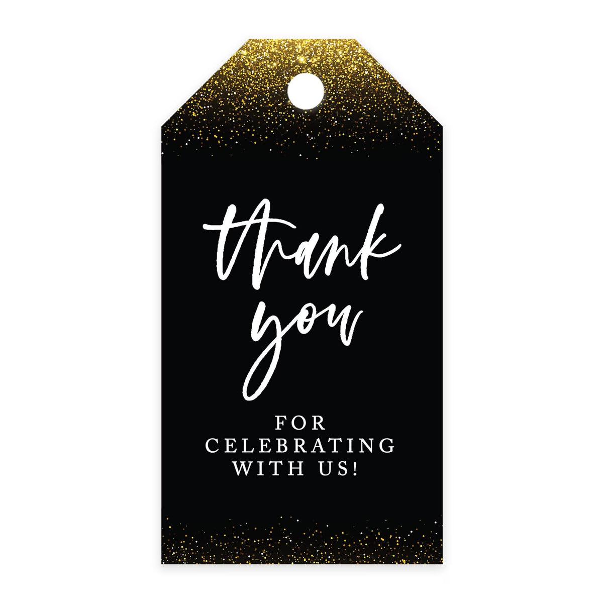 100 Pk Gold Glitter Cardstock Favor Tags T218112