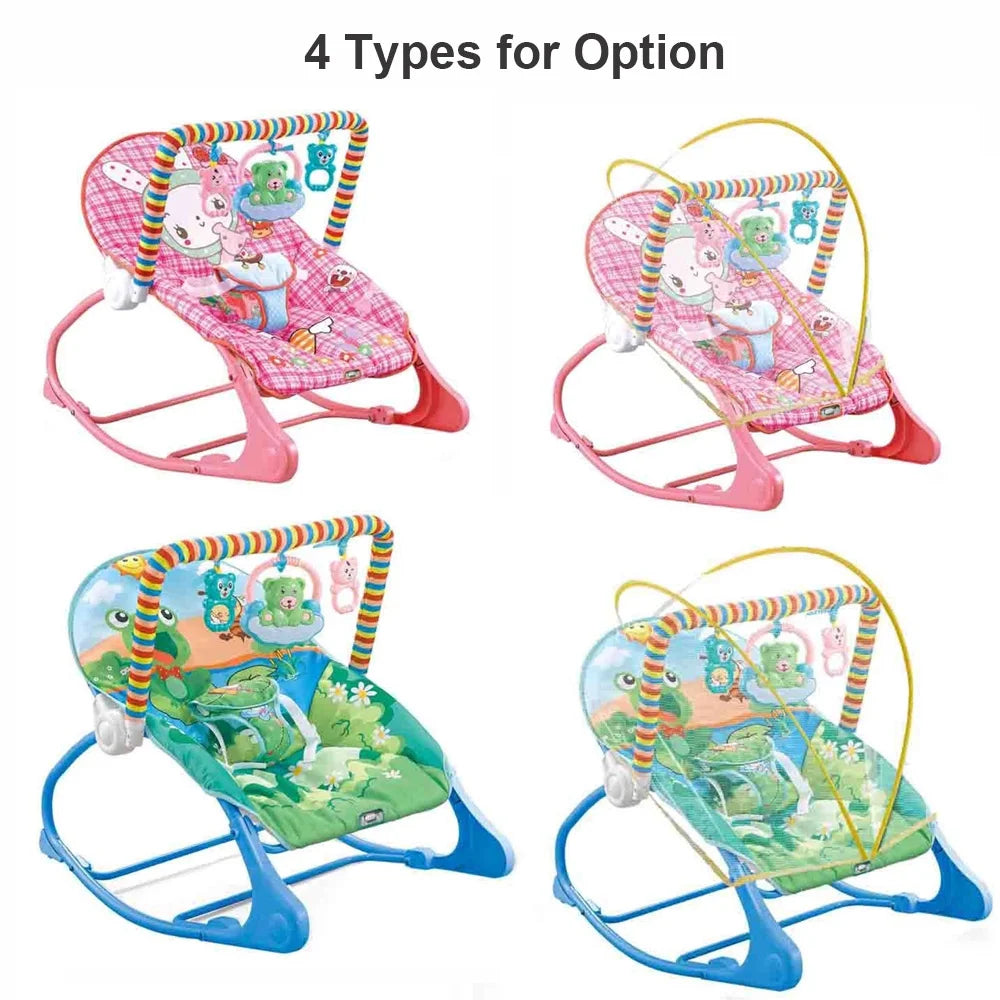 Portable Baby Bouncer Infant Seat Rocking Chair with Hanging Toys Bed Net B5793