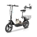 500W/800W/1200W Electric Scooter with Seat, 14" Fat Tire, Foldable R698