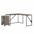 Restored Gray Desk with Filing Cabinet Set K301