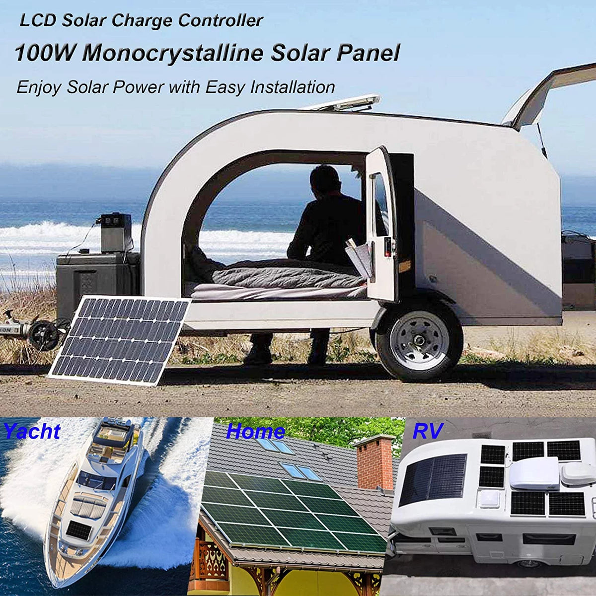 200 Watt 12/24V Monocrystalline Solar Panel Kit H301168