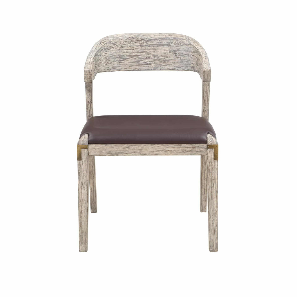 Dining Side Chair with Brown Faux Leather Z912369