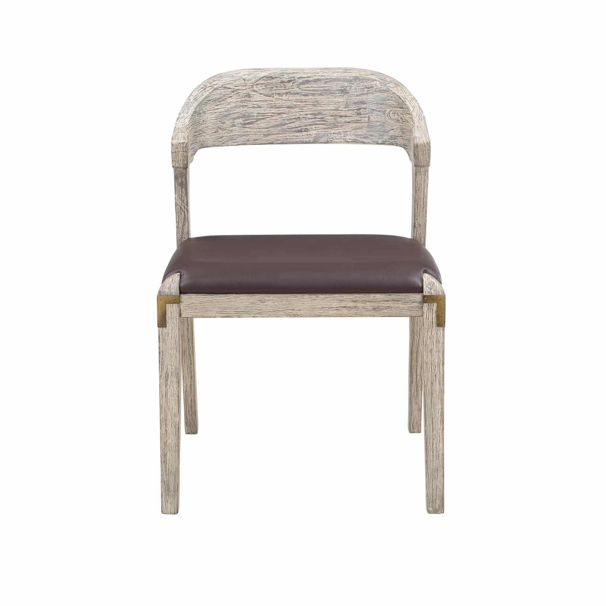 Dining Side Chair with Brown Faux Leather Z912369