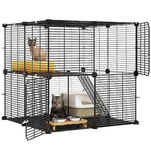 2 Tier Indoor Cat Cage Metal Playpen V787967