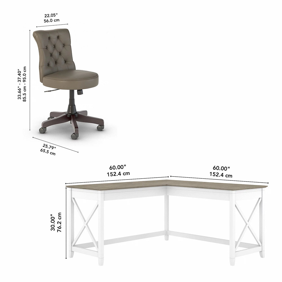 L Shaped Desk with Office Chair M45722
