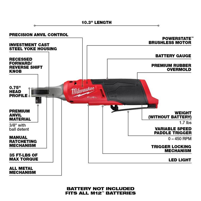 12V Li-Ion Brushless Cordless 3/8 in. Impact Wrench & High Speed Ratchet L59137