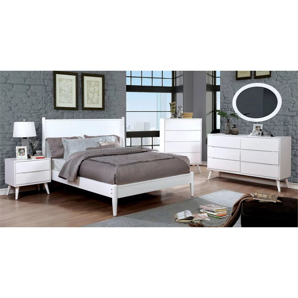 White Solid Wood King Bedroom Set with Nightstand Z825584