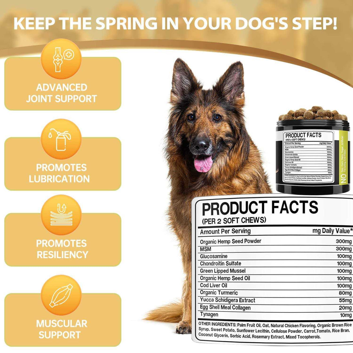 Hemp Hip and Joint Supplement for Dogs X3258