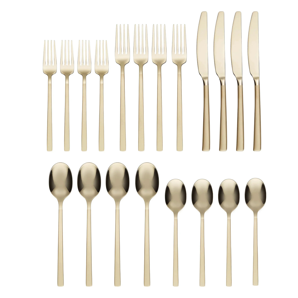 Champagne Sand Mirror 20-Piece Flatware Set P78115