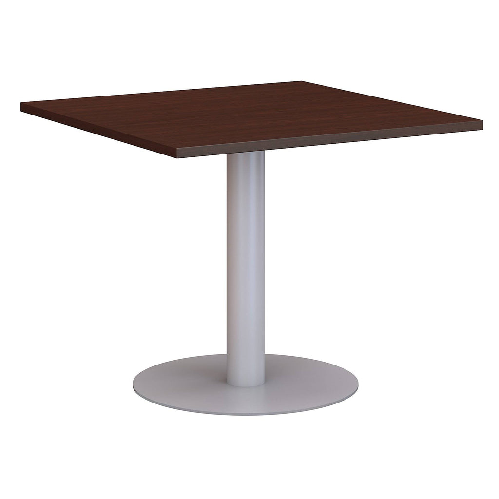 Cherry Square Conference Table with Metal Disc Base W96573
