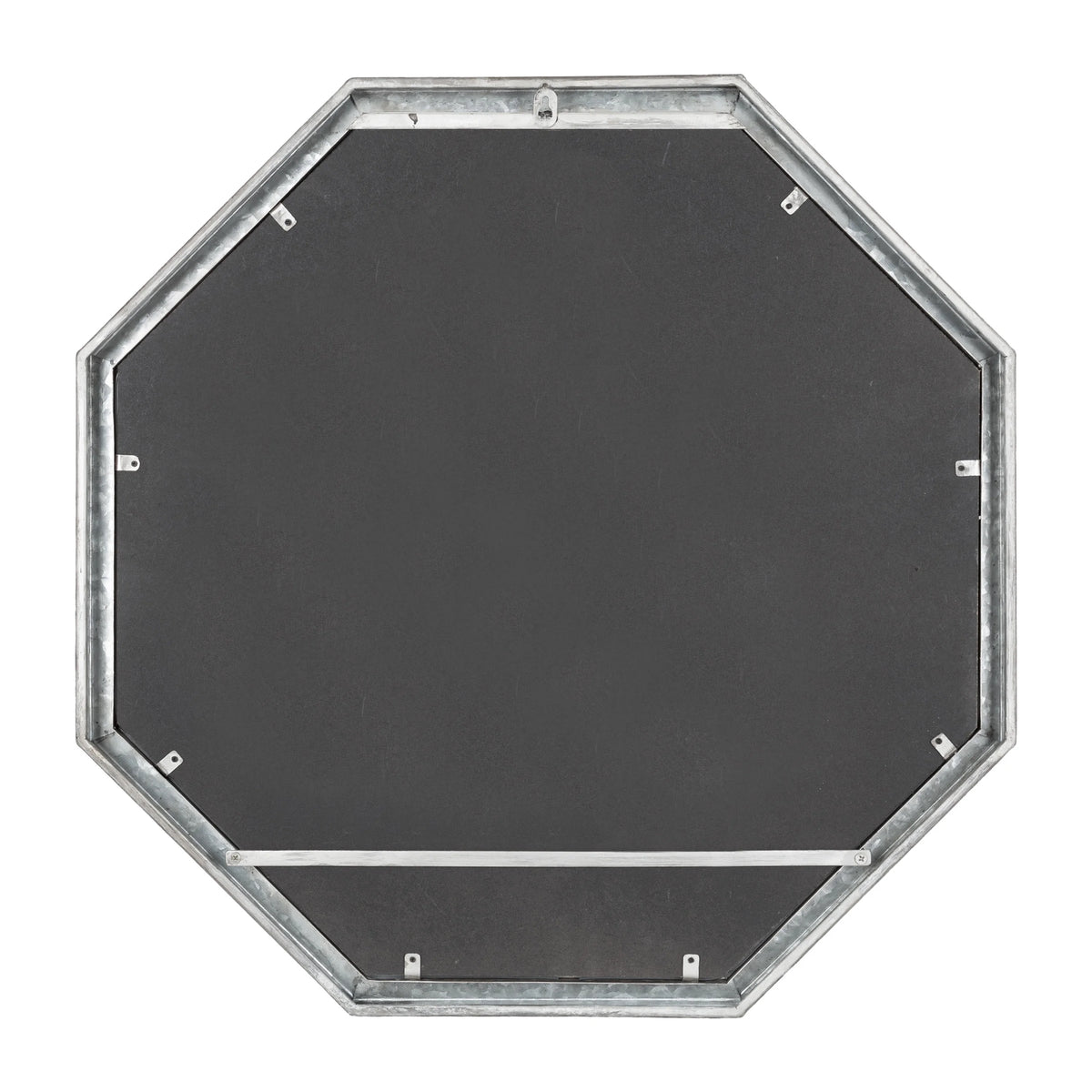 Vintage Galvanized Metal Octagon Wall Mirror, 26 x 26, Silver S675