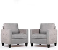 Mid-Century Modern Accent Chairs Set of 2 Upholstered Tufted Armchair Dark Grey F467