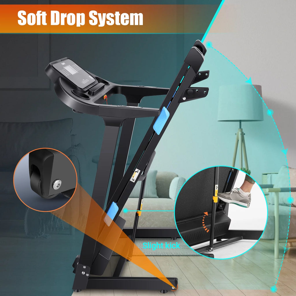 Foldable Treadmill with Inclines, 3.25HP Brushless Motor, 18 Inch Wide, 300 lb Capacity W615237