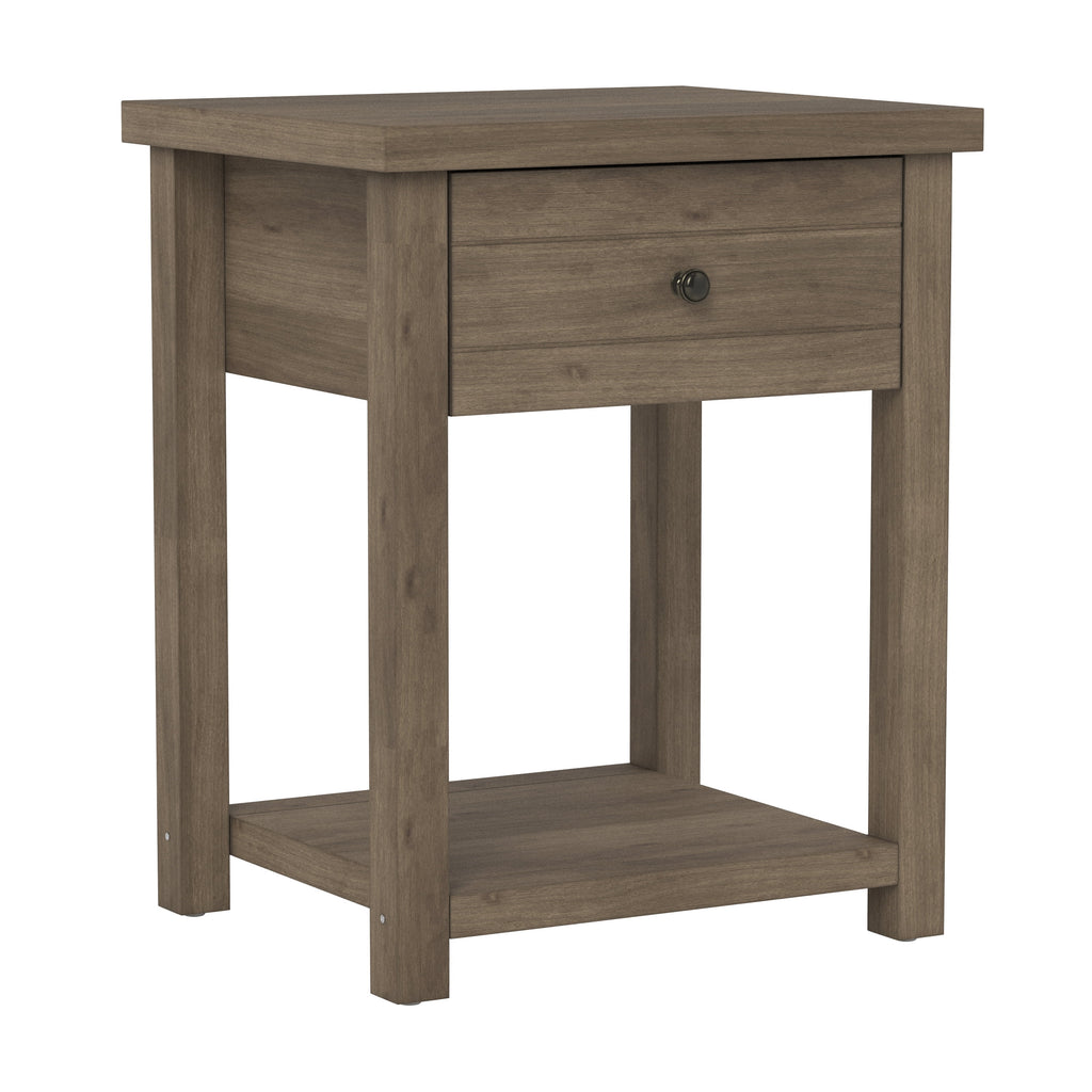 Knotty Gray Oak Wood Accent Table V879158