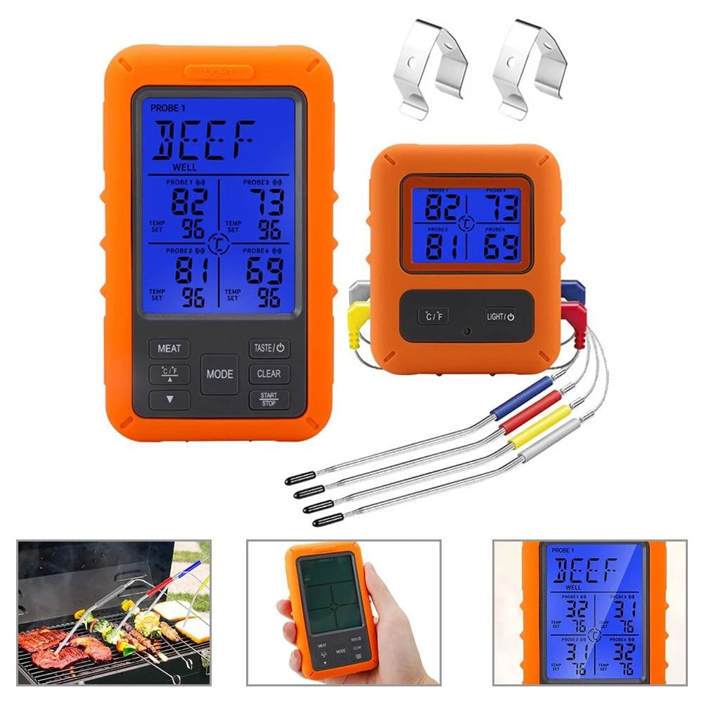 WiFi Battery Powered Grill Thermometer with Dual Alarm I7205