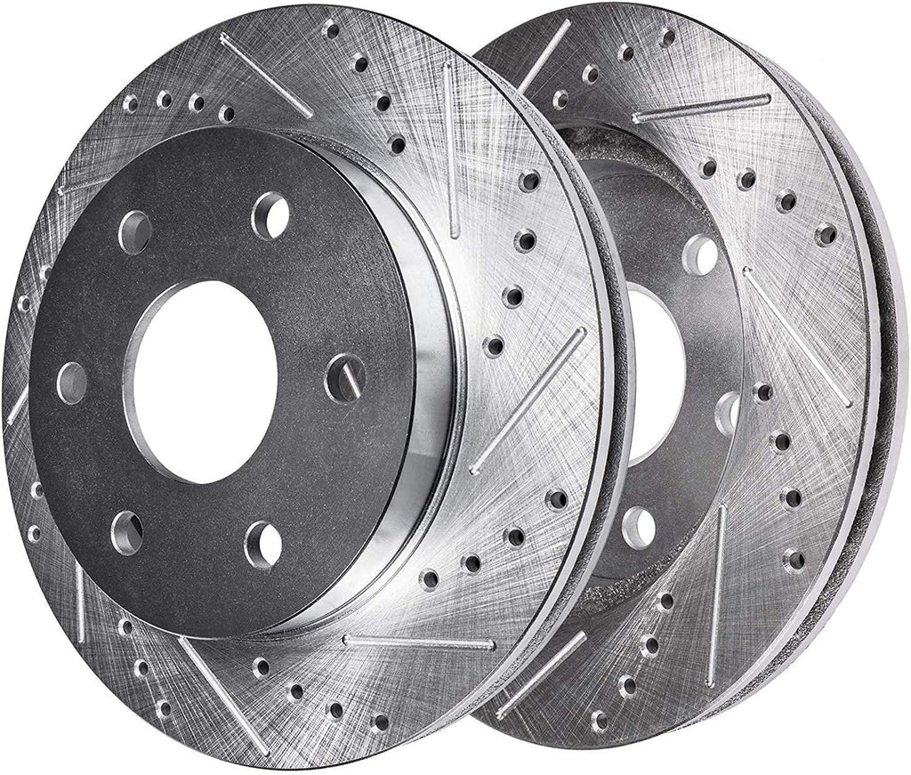 Front Drilled & Slotted Brake Rotors W140713