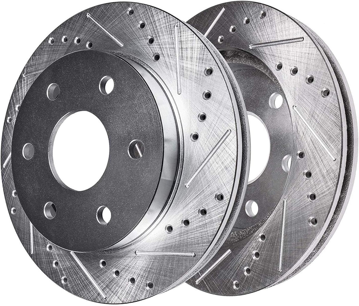 Front Drilled & Slotted Brake Rotors W140713