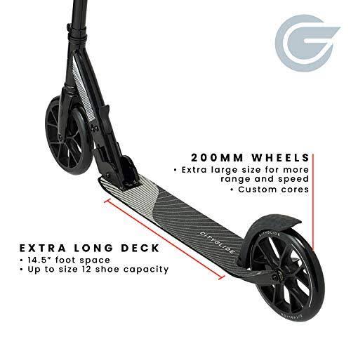 Kick Scooter Foldable Lightweight Adjustable Black T195