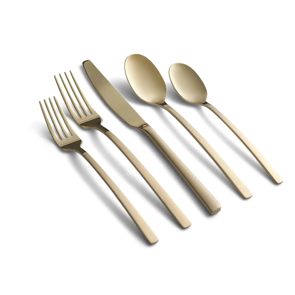 Champagne Sand Mirror 20-Piece Flatware Set P78115