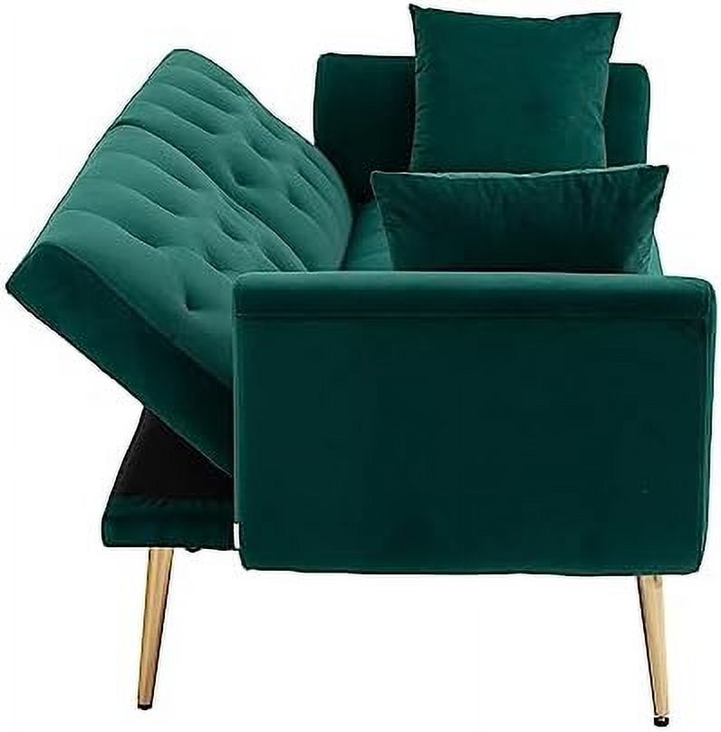 Peach Velvet Loveseat with 7 Gold Metal Legs G999652