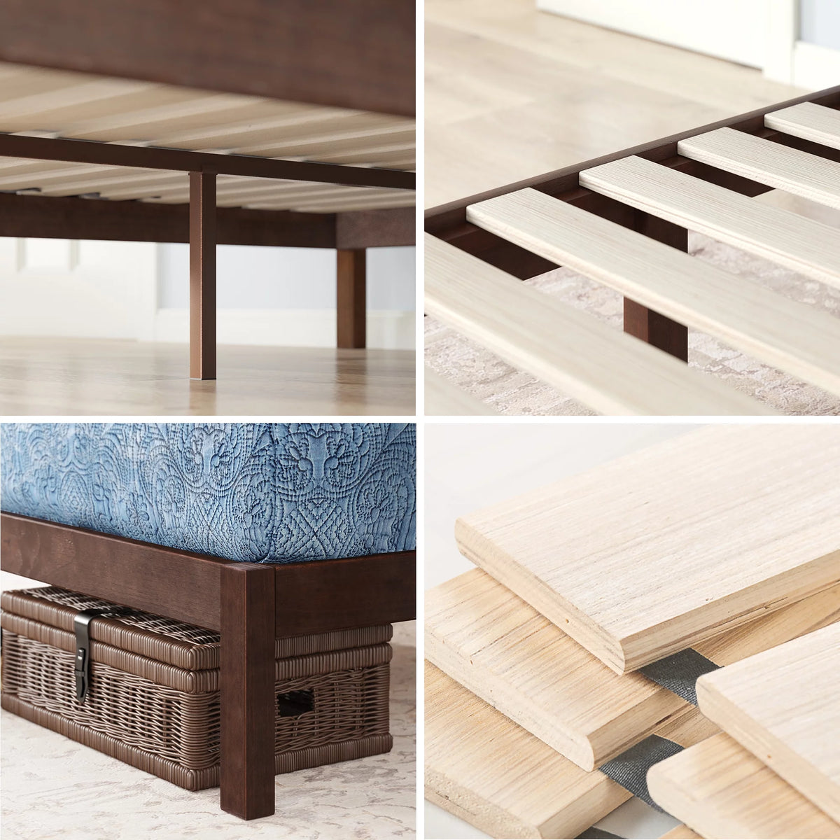 Queen Acacia Wood Platform Bed Frame E19456