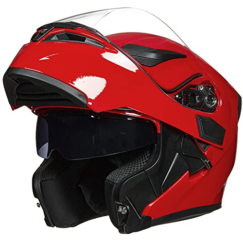 Motorcycle Dual Visor Flip up Modular Full Face Helmet DOT G35223