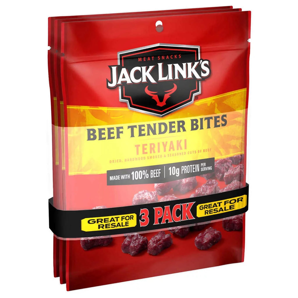 3 Packs Beef Tender Bites Teriyaki 3.25 oz Each V410073