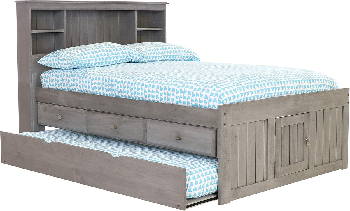 Full Bookcase Bed with 3 Drawers & Trundle R990634