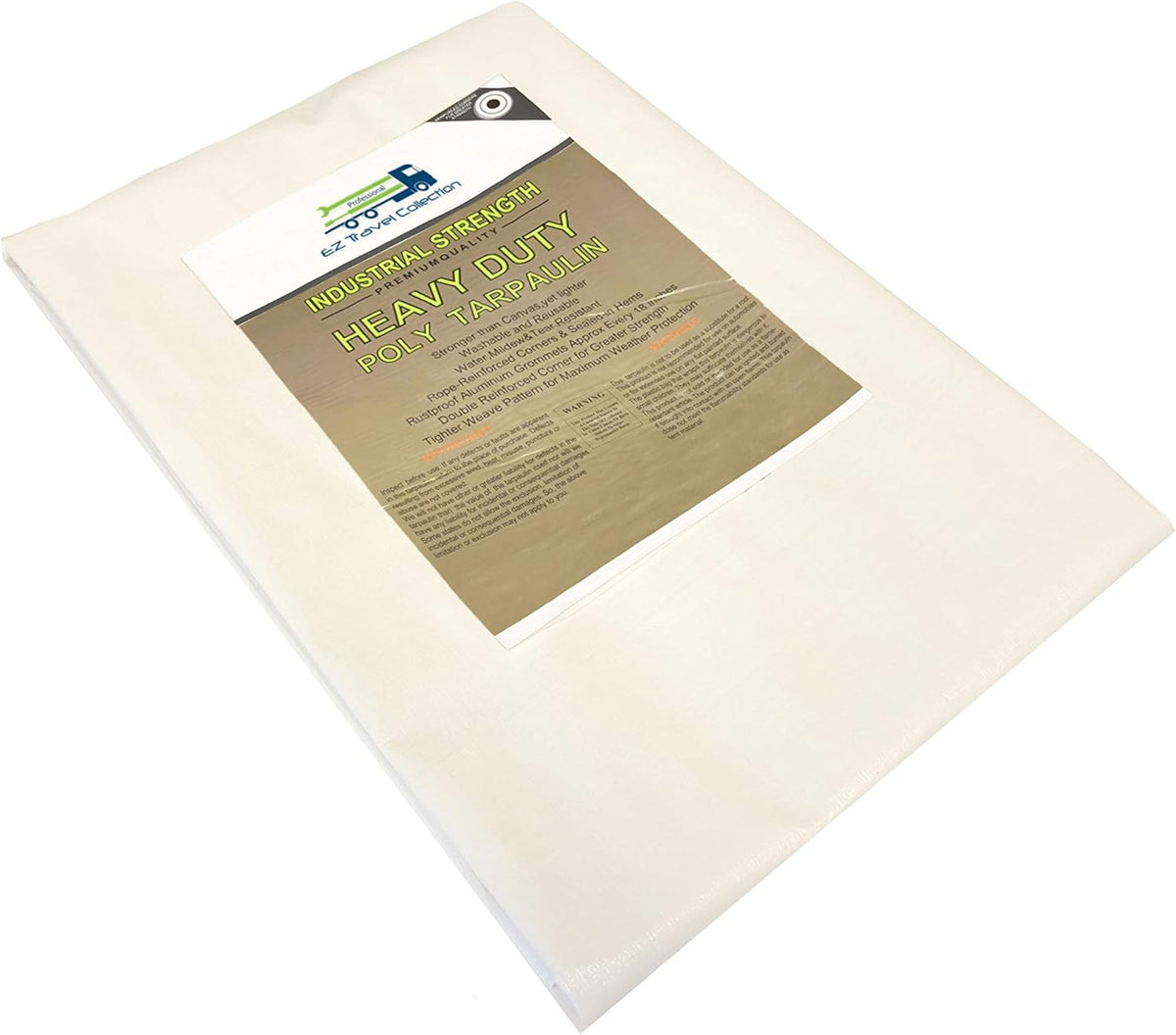 10 Mil Waterproof White Tarp Reinforced Corners 7'x30' Pack of 2 H729