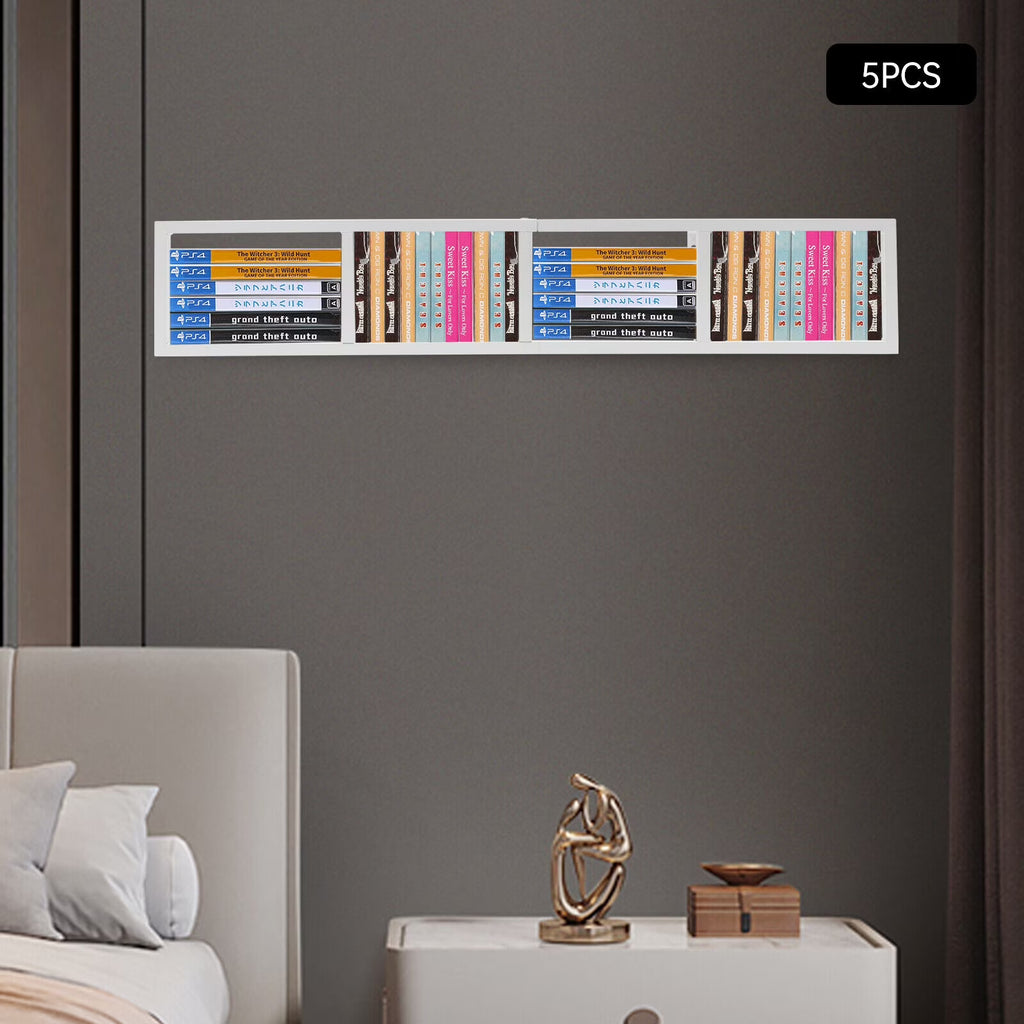 White Metal Wall Mount CD DVD Storage Rack U4433
