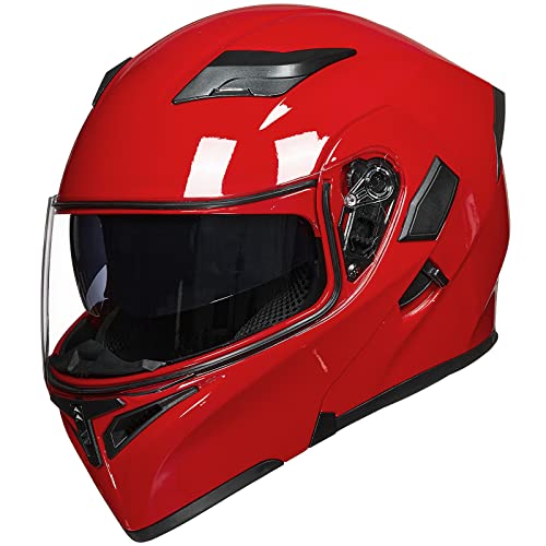 Motorcycle Dual Visor Flip up Modular Full Face Helmet DOT G35223